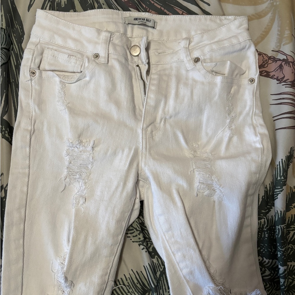 American Rag White Distressed Jeans Shorts